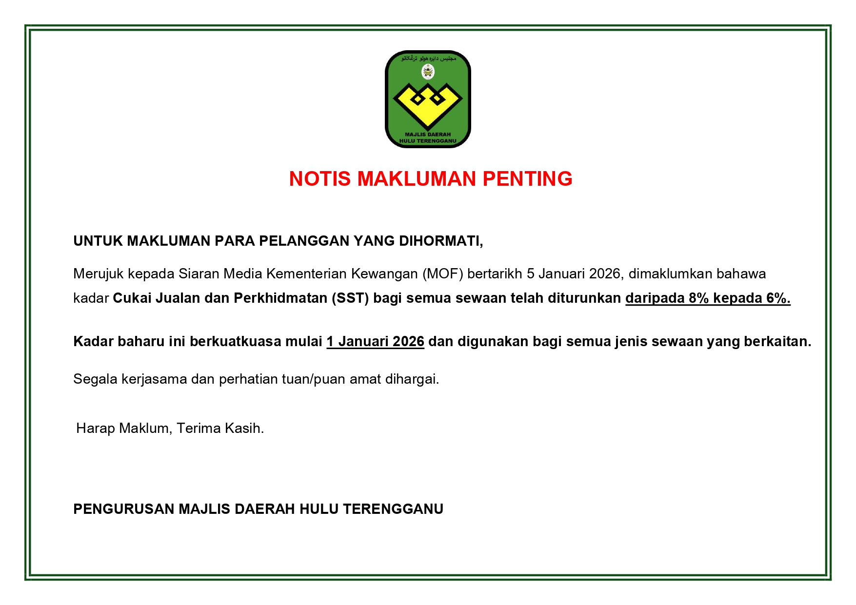 NOTIS MAKLUMAN SST