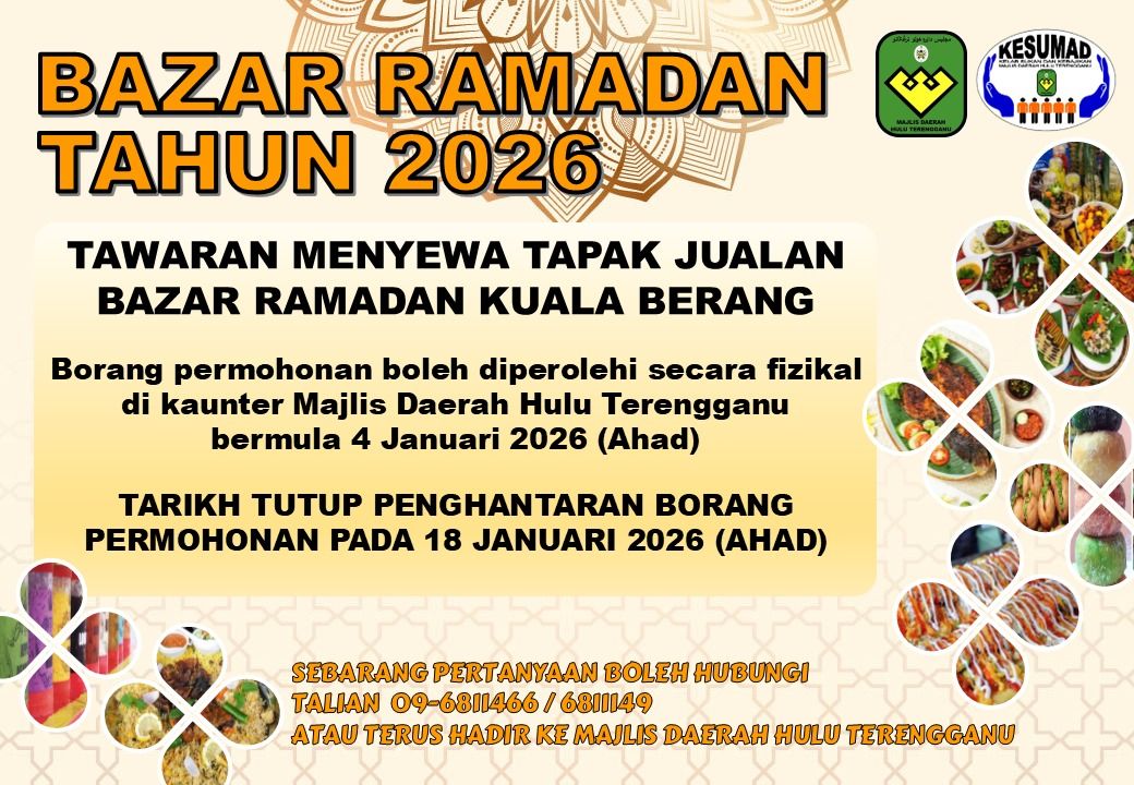 TAWARAN MENYEWA TAPAK BAZAR RAMADHAN KUALA BERANG BAGI TAHUN 2026